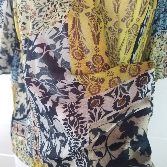 Anthropologie Weston Deka mixed print boho blouse - Picture 12 of 14